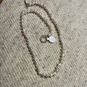 NWOT Pearl Necklace with Silver toggle closure